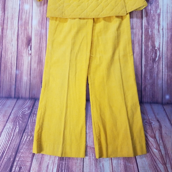 Vintage Glenora Jr's LTD Solid Yellow Pants Set 2 Piece With Button Jacket - Picture 10 of 16
